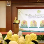 Ketua Umum DPP Pengajian Al-Hidayah, Hetifah Sjaifudian, saat menyampaikan sambutan dalam Peringatan Milad ke-45 Pengajian Al-Hidayah di Hotel Milenium Jakarta pada Sabtu (05/10/2024).